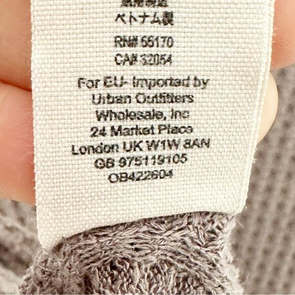 Free People We The Free Kristina Thermal Waffle Knit Top Mushroom Size Small - Picture 11 of 11